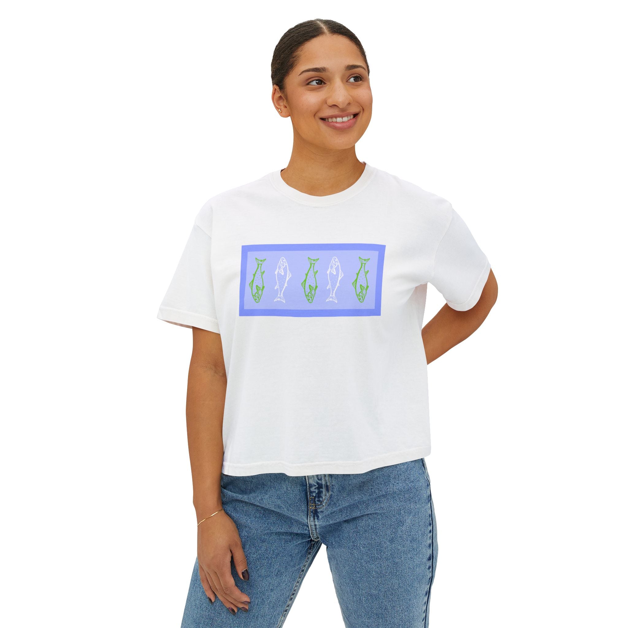 gone fishing boxy tee