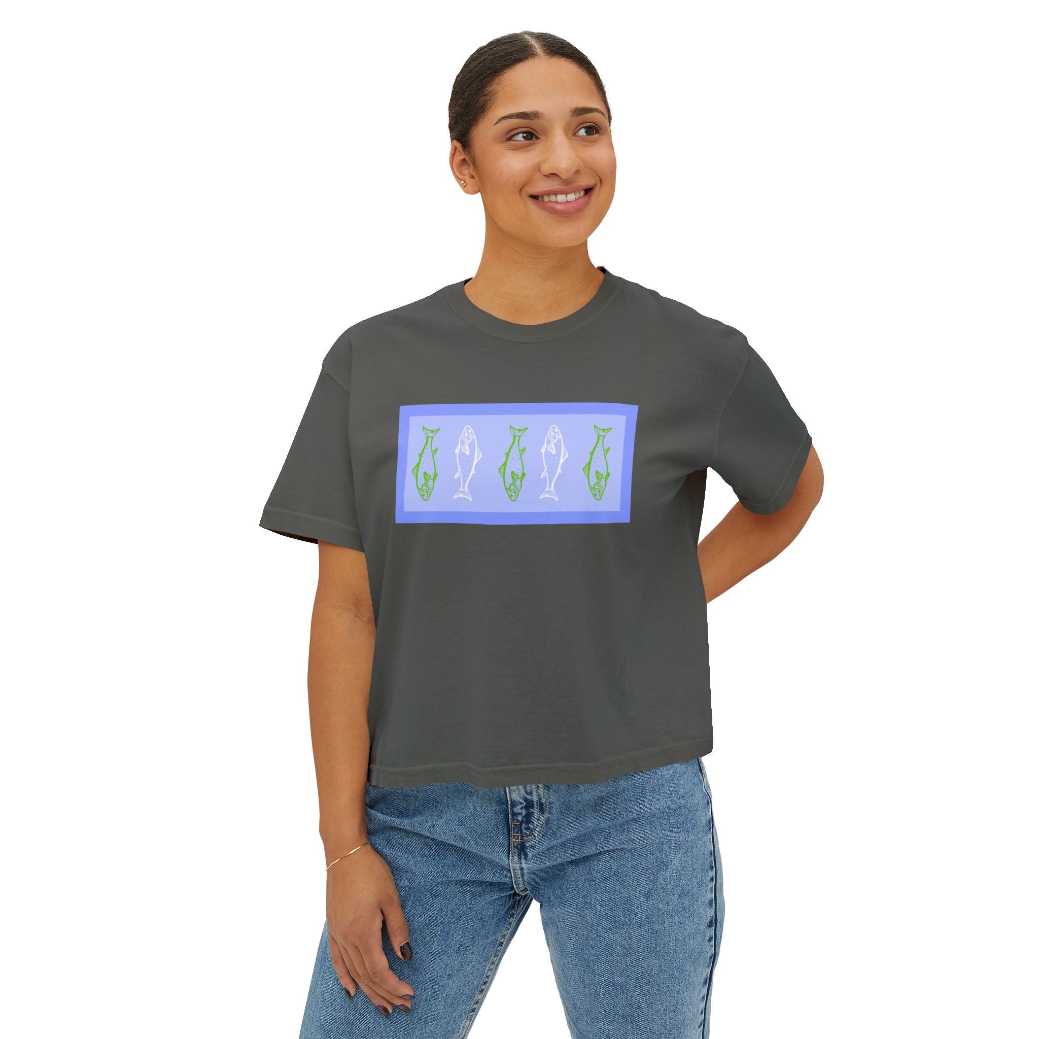 gone fishing boxy tee