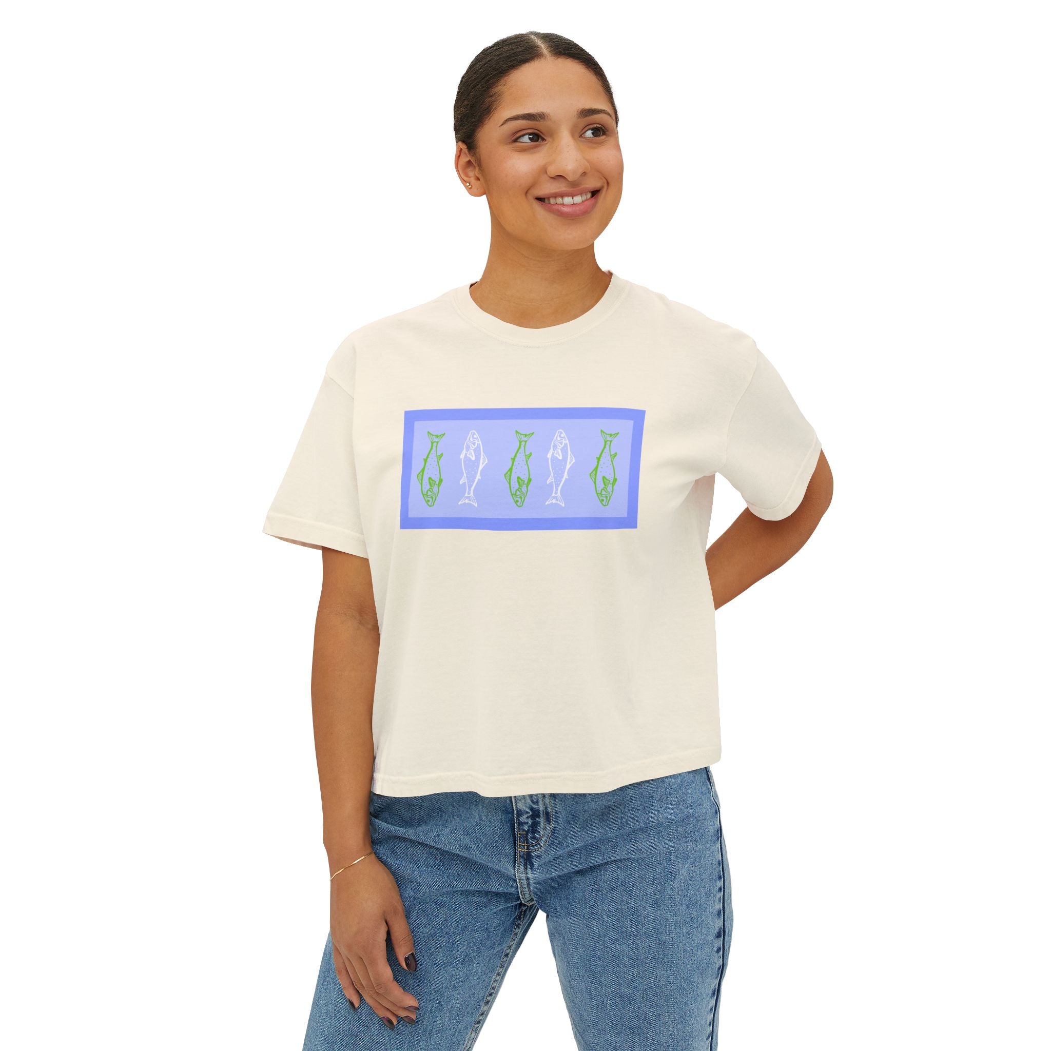 gone fishing boxy tee