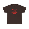 T-Shirt — “the people united will never be divided” Red Script Unity Tee