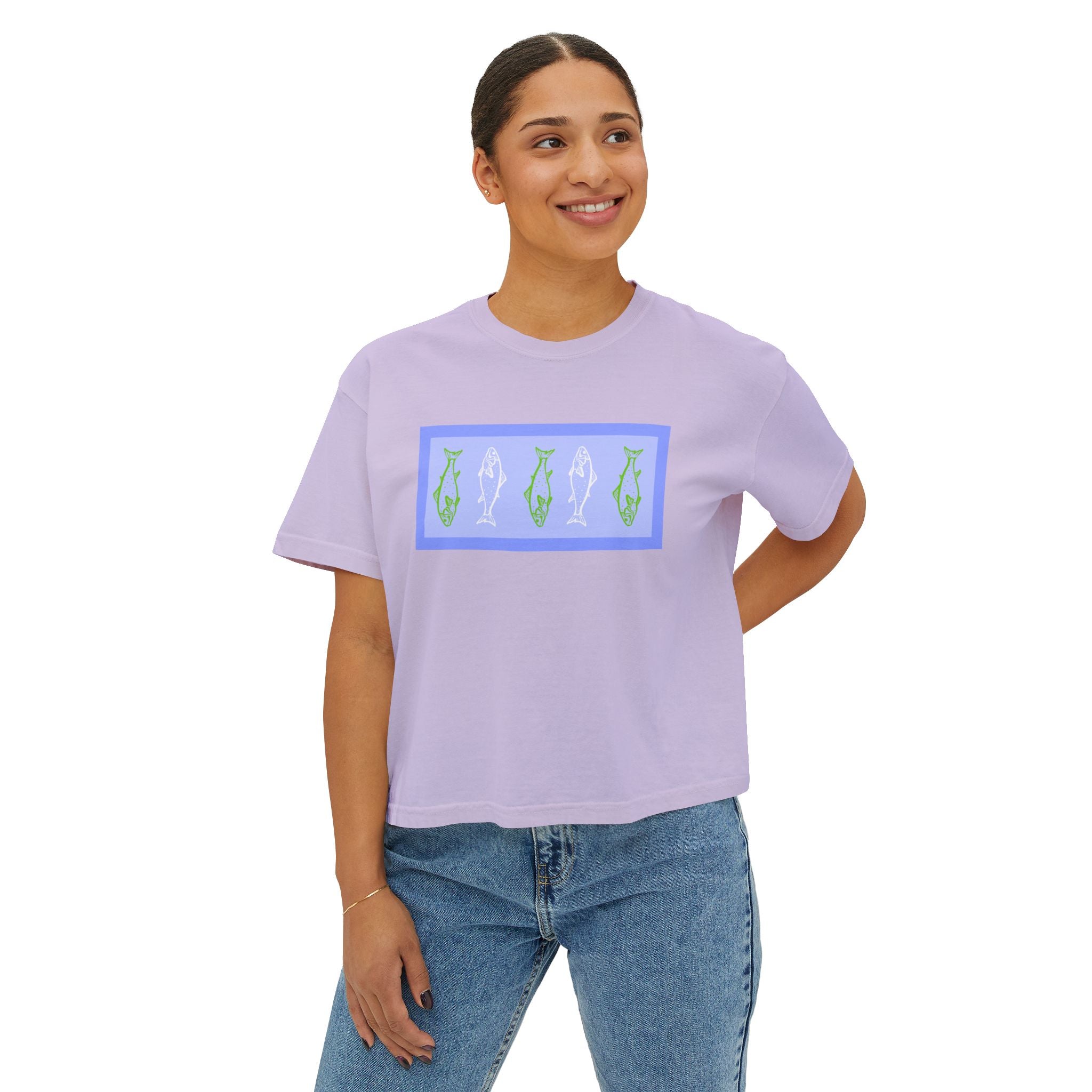 gone fishing boxy tee